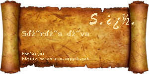 Sörös Éva névjegykártya
